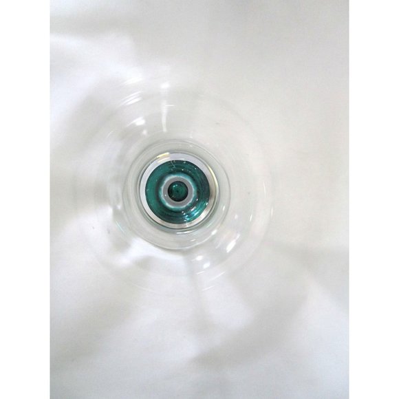 Orrefors Intermezzo Green Teardrop Stem Tall Goblet Wine EUC Sweden Discontinued - Picture 8 of 12